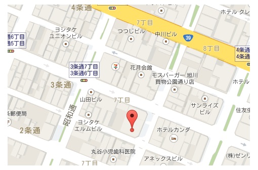 UGG店舗＠旭川　地図